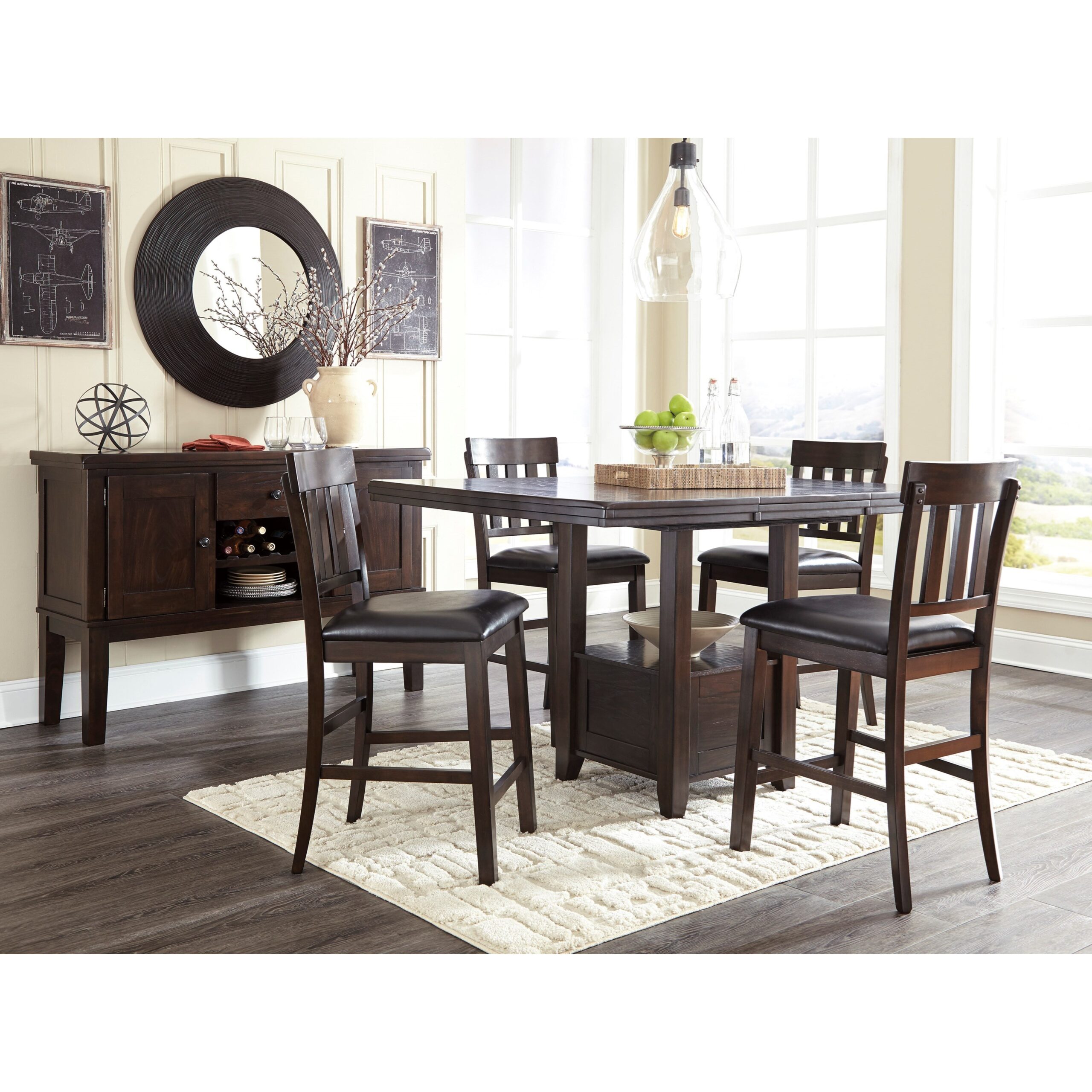Haddigan 5-Piece Dining Room Counter Extension Table Set - Ashley Furniture - Image 3
